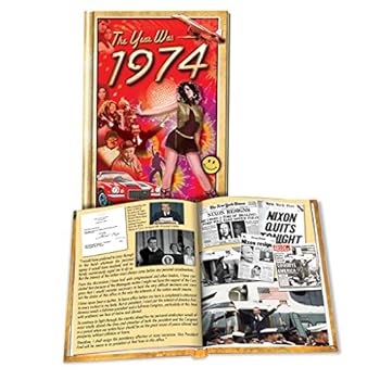 Hardcover 1974 Flickback Mini-Book: Great Birthday or Anniversary Idea Book