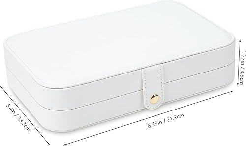 Miniatura 5 de Organizador de joyas de viaje, joyero de viaje, estuche de viaje para mujer, pequeño joyero para viajes, organizador de viaje de joyería, blanco B