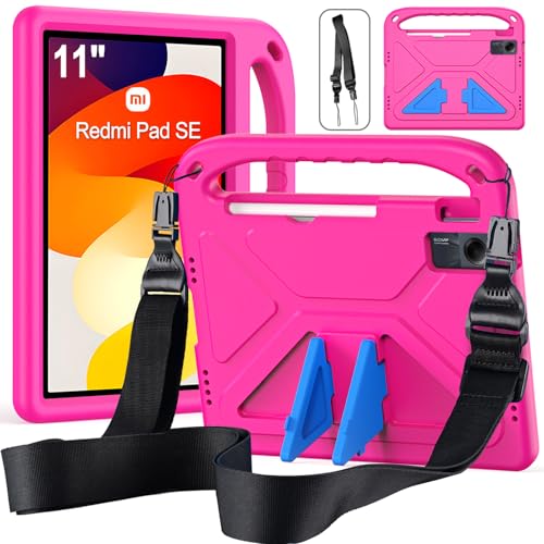 Coque Redmi Pad SE anti-choc enfant avec bandoulière de transport