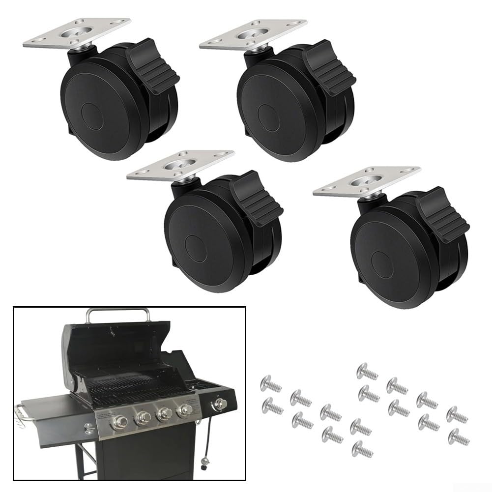 Set di 4 rotelle di ricambio per barbecue Weber Spirit serie 200/300 E-210 E-215 E-310 SP-310 E-310 E-315 S S-315 E-320