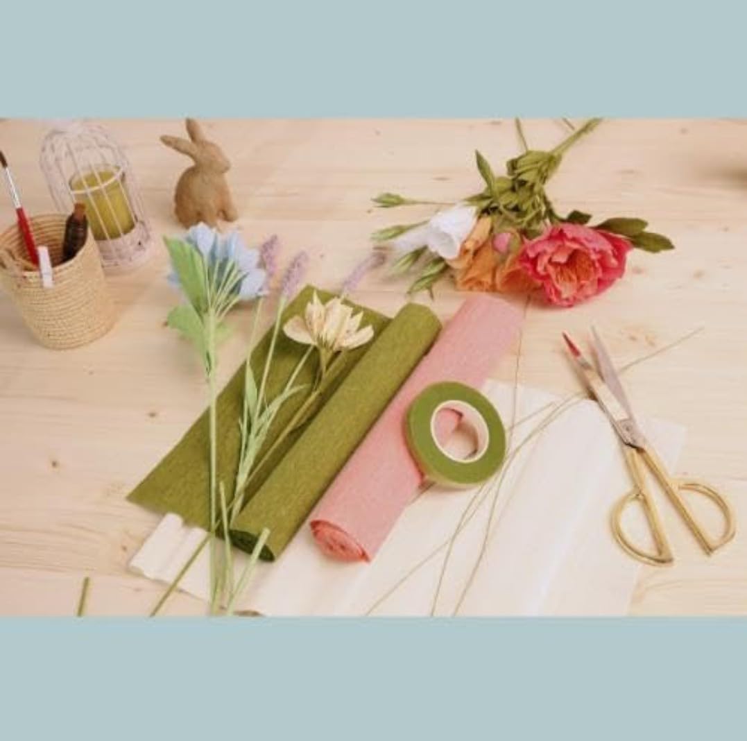 Clairefontaine - Ref 995000C - Florist Crepe Paper (Pack of 10) - 25cm Width x 100cm Length, Heavyweight, Malleable, High Elasticity - Assorted Pastel Colours