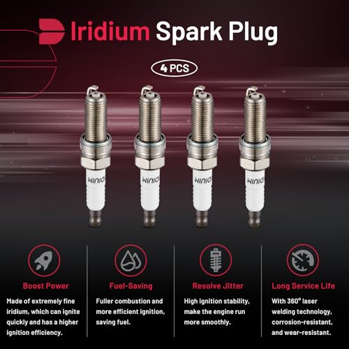 Image of BDFHYK Set of 4 Iridium Spark Plug Compatible with Honda Odyssey HR-V Civic, Compatible with Acura TLX MDX, Elantra Tucson, Soul Forte,1.8L 2.0L 2.4L 3.5L,Engine Replacement for XP5702 93911 LKR7AIX