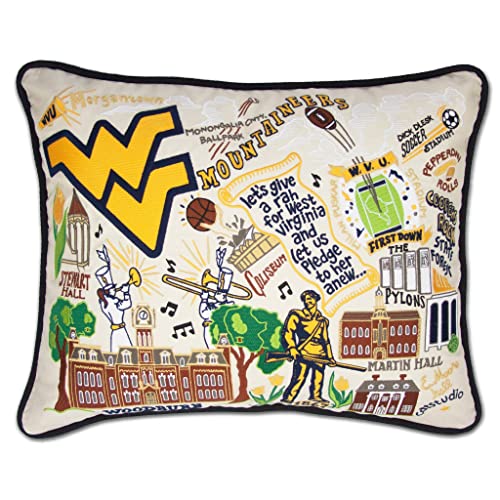 Catstudio West Virginia University Collegiate Embroidered Decorative Throw Pillow