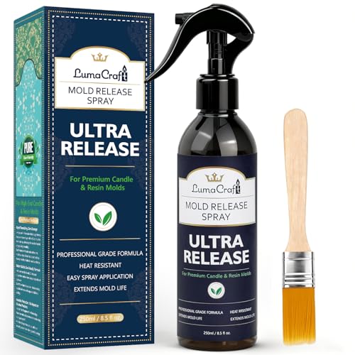LumaCraft Mold Release Spray for Silicone Molds Professional Release Agent for Epoxy Resin Candle Wax Plaster Fast-Drying Ultra-Fine Mist Water Washable No Oily Residue Odorless Formula - 8oz