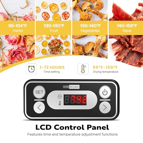 VIVOHOME Dörrautomat mit 8 Einlegefächern 400W BPA frei Dörrgerät mit Temperaturregler von 35°C bis 70°C inkl.72H Timer und Rezept für Fleisch,Obst,Haustier-Leckereiene – Bild 5