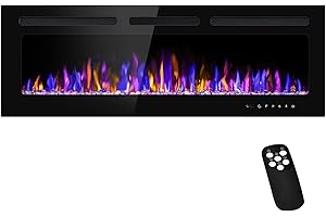 Wall Mounted Electric Fireplace Heater with Remote Control