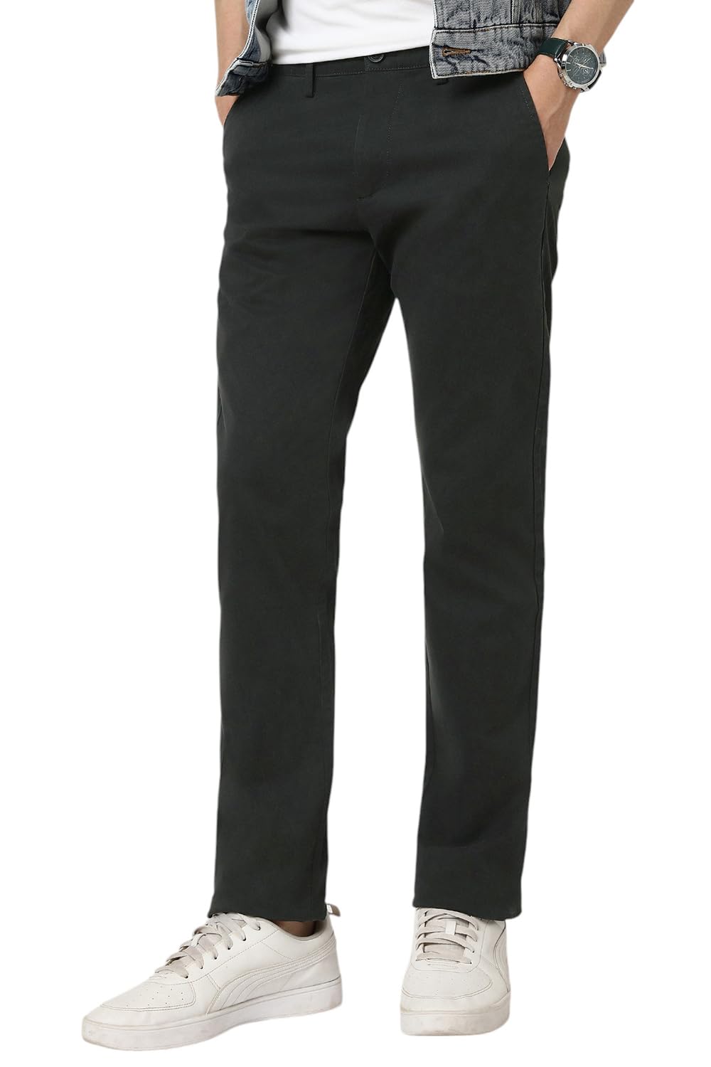 peter england Men's Slim Fit Premium Casual Trouser Chinos-picture-58