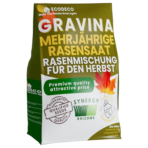 EcoDeco Rasensamen 5kg für 200 m² - Herbstsaat für einen Grünen und...