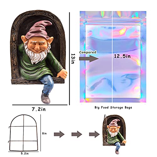 Heevir Elf Out The Door Tree Hugger - 12 Inch Outdoor Garden Ornament Gnome Statue, Garden Peeker Yard Art, Fairy Tree Sculpture Garden Decoration #TOP2