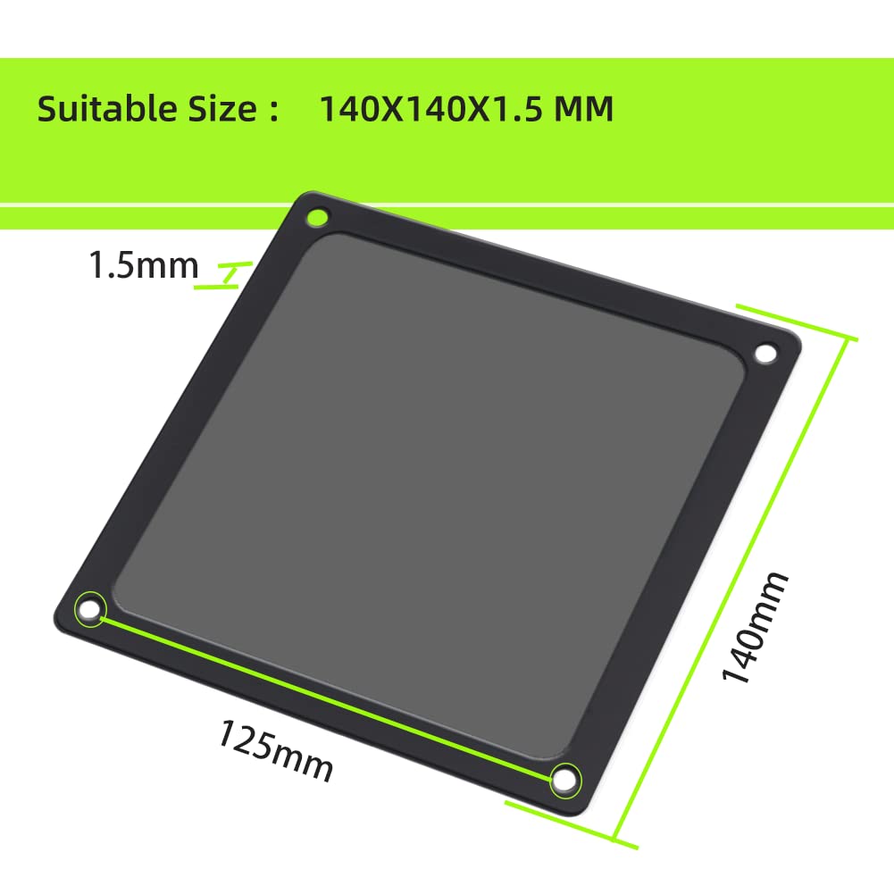 Filtri Antipolvere PC 140mm Magnetici - 10 Pezzi, Maglia 80 Mesh, Per Alimentatori E Router (Nero) - Foto 5