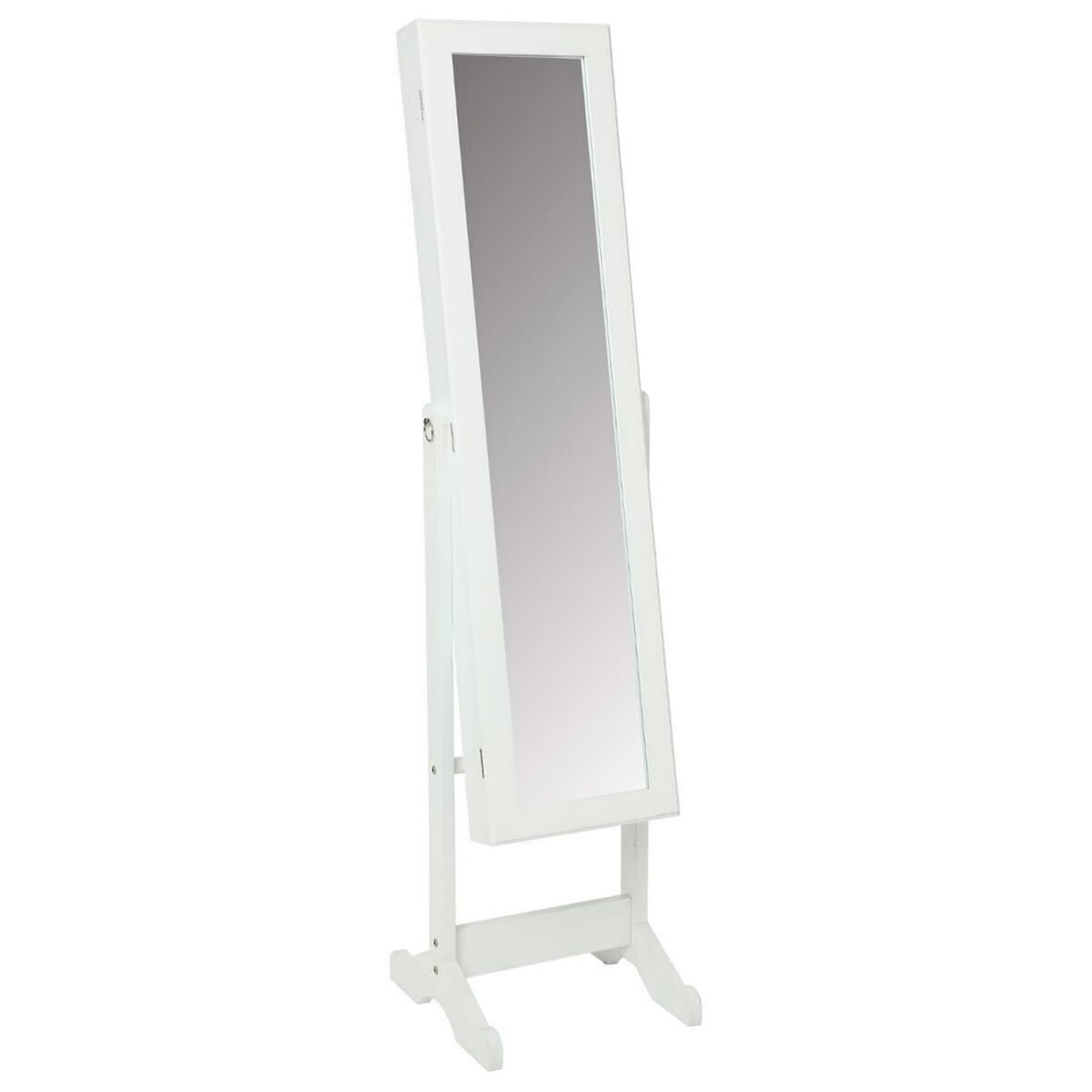 WELL HOME MOBILIARIO & DECORACIÓN Well Home - Gabinete con espejo para joyería - Almacenamiento amplio y práctico - Color blanco - Altura de 145,2 cm"