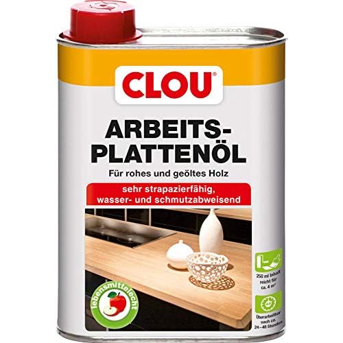 Clou Arbeitsplatten-Öl für rohes und geöltes Holz, wasserabweisende und abriebfeste Öl-Wachs-Kombination, 750ml