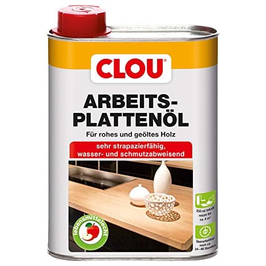 Clou Arbeitsplatten-Öl für rohes und geöltes Holz, wasserabweisende und abriebfeste Öl-Wachs-Kombination, 750ml
