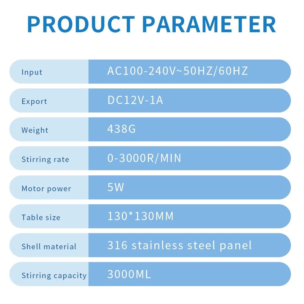 Magnetic Stirrer Mixer with Stir Bar 3000 rpm Max Stirring 3000ml Capacity Perfumes