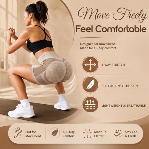 Image of Shoppy Villa Women's Yoga Shorts Spandex|Shapewear Shorts for Women |High Waisted Booty Scrunch Shorts| Workout Shorts for Women