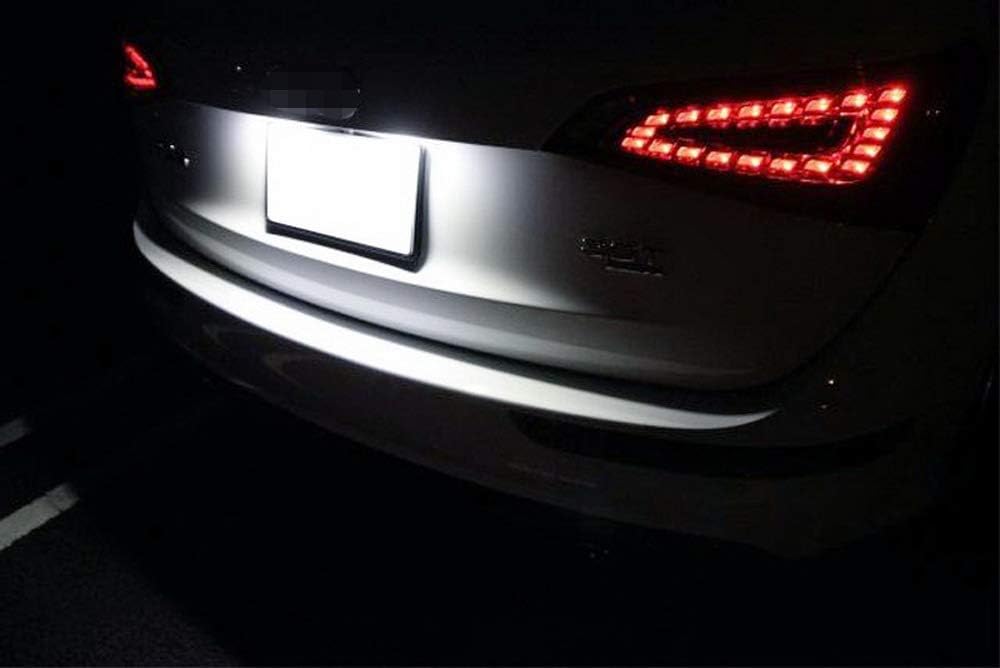 iJDMTOY OEM-Fit 3W Full LED License Plate Light Kit Compatible with Audi A3 S3 A4 S4 A5 S5 A6 S6 A8 S8 Q7, Powered by 18-SMD Xenon White LED & Can-Bus Error Free