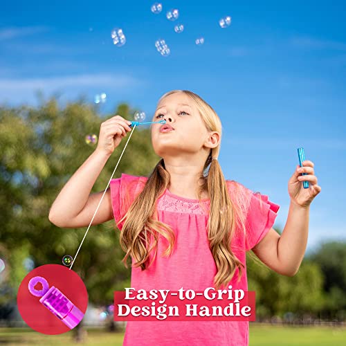 Sloosh 102 Pcs Circle Mini Bubble Wands Bulk With 8 Colors For Kids' Bubble Toys Summer Bubble Fun Activity, Easter, And Assortment Party Favors Gift #TOP4