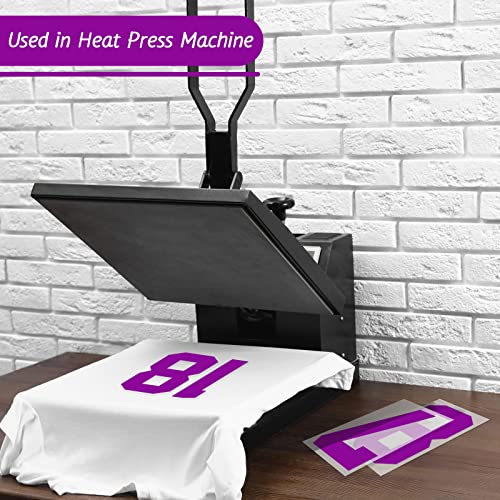 Zonon 22 Pieces Iron On Numbers T Shirt Heat Transfer Numbers 0 To 9 Jersey Numbers Soft Iron On Numbers For Team Uniform Sports T Shirt Football Basketball Baseball (Purple,8 Inch) #TOP4