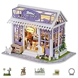 Flever DIY Miniature House Kit, Tiny Home Kit with LED Light, Mini House Build Craft Kits for Adults and Teens, Home Decor Creative Gift for Family/Friends (Kitten' s Paradise)