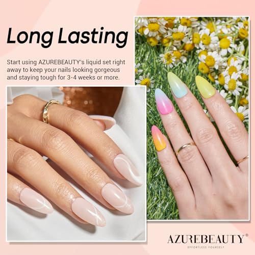AZUREBEAUTY Conjunto de 15 ml de base em pó para imersão de unhas francesas arte manicure iniciante