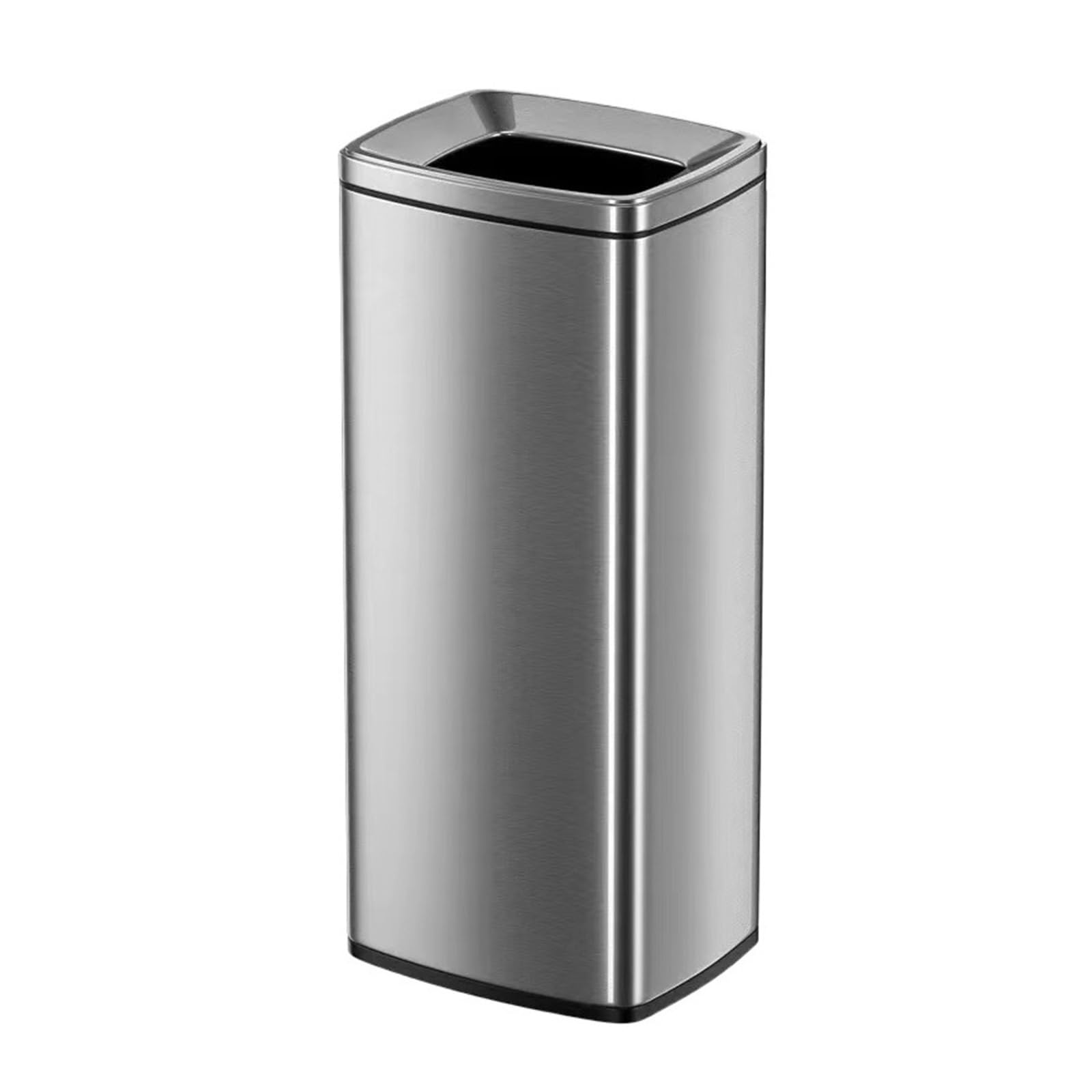 Z4T8M2K6G5 Waste Bin Open Top Trash Can, Stainless Steel Waste Bin with Removable Inner Basket for Home Office Restaurant Pub Trash Can(Silver)