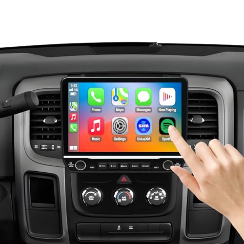 for Dodge RAM 1500 Classic Radio Upgrade 2019 2020 2021 2022 2023 2024,QLED Screen Stereo,4G LTE,8 Core CPU,Carplay Android Auto,Manual AC only