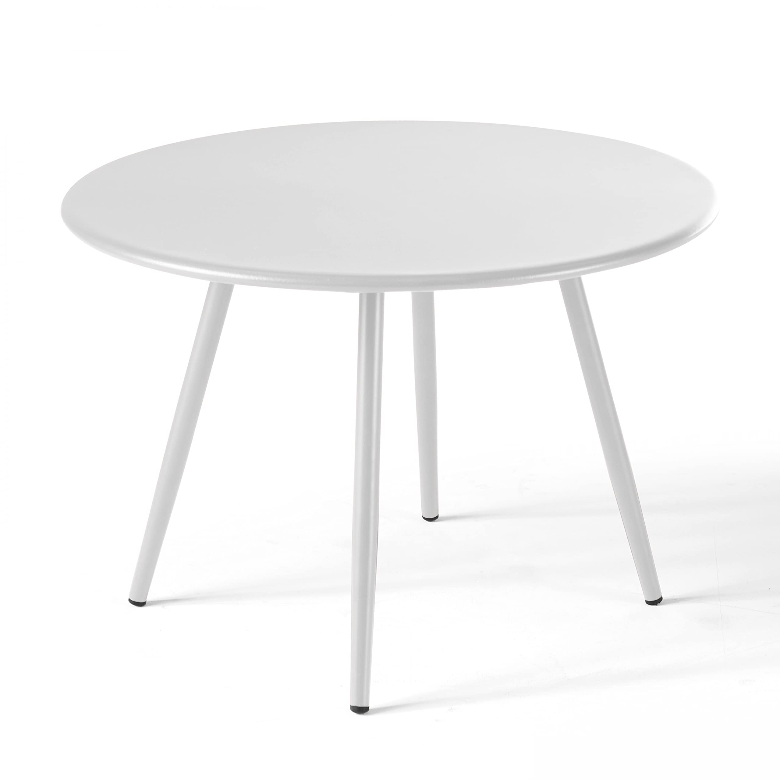 Oviala Table Basse de Jardin Ronde en métal Blanc 40 cm - Palavas