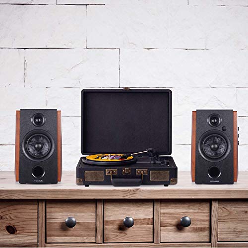 Sanyun SW228BT 80W Active Bookshelf Speakers – 4Inch Carbon Fiber Speaker Unit - Wireless Studio Monitors - Optical RCA Coaxial Bluetooth 5.0- Built-in 24bit DAC - Wooden Enclosure (Upgraded) - Thumbnail 6