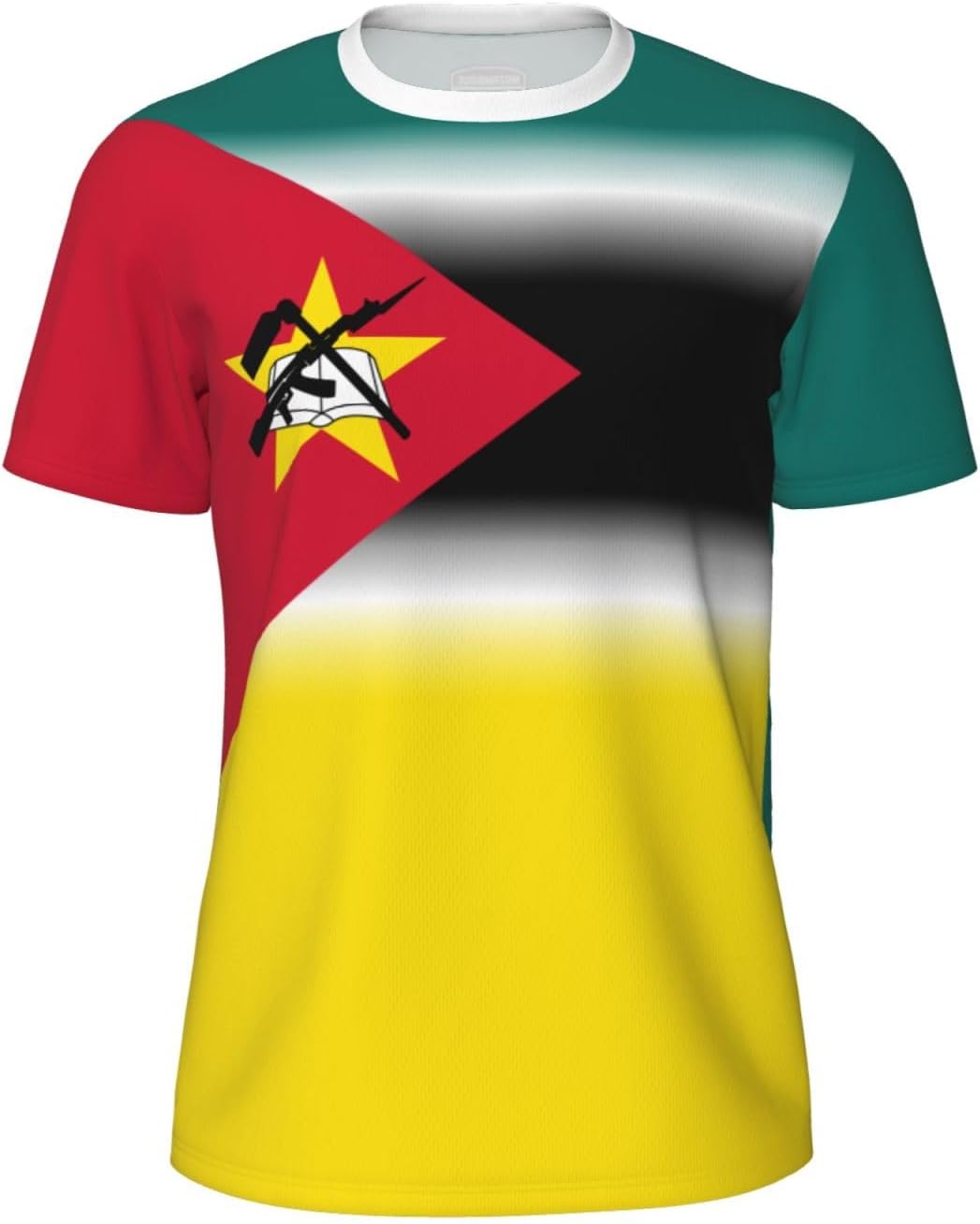 Mozambique Flag T-Shirt Jerseys for Running Soccer Fans Tennis Fitness Sports Gradual Color Shirts