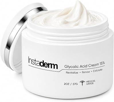 Glycolic Acid 15% Anti-Aging Cream- Alpha Hydroxy Facial Moisturizer Reduces the Appearance of Fine Lines, Wrinkles, Age Spots, Dark Spots & Scars. Exfoliates & Smoothes Skin Texture & Tone.