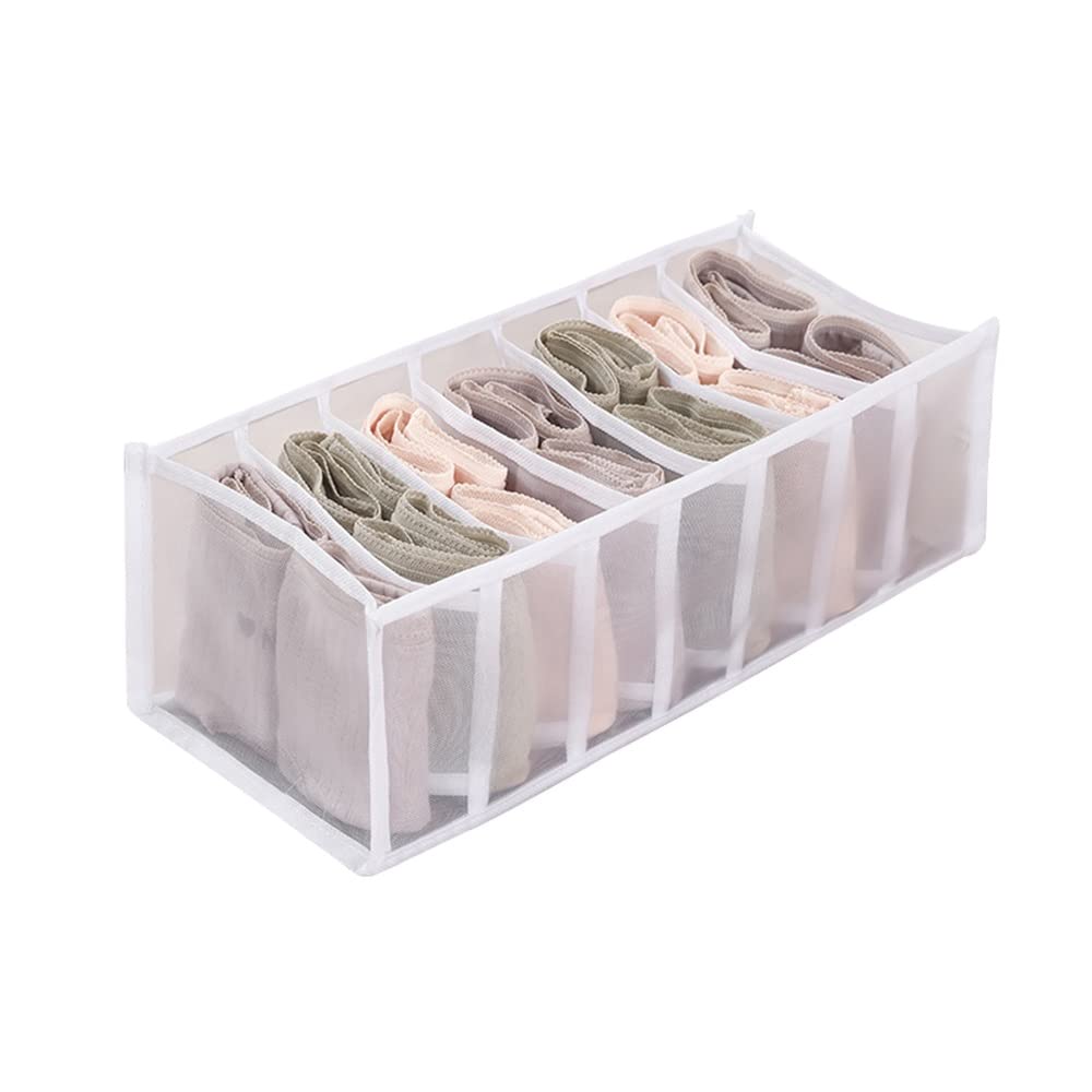 ETRGFTHU Clothes Storage Box Drawer Type Sorting Box Foldable Design for Home Use Sundries/Underwear Storage Wardrobe Divider Bag(White,36cm*12cm*16cm)