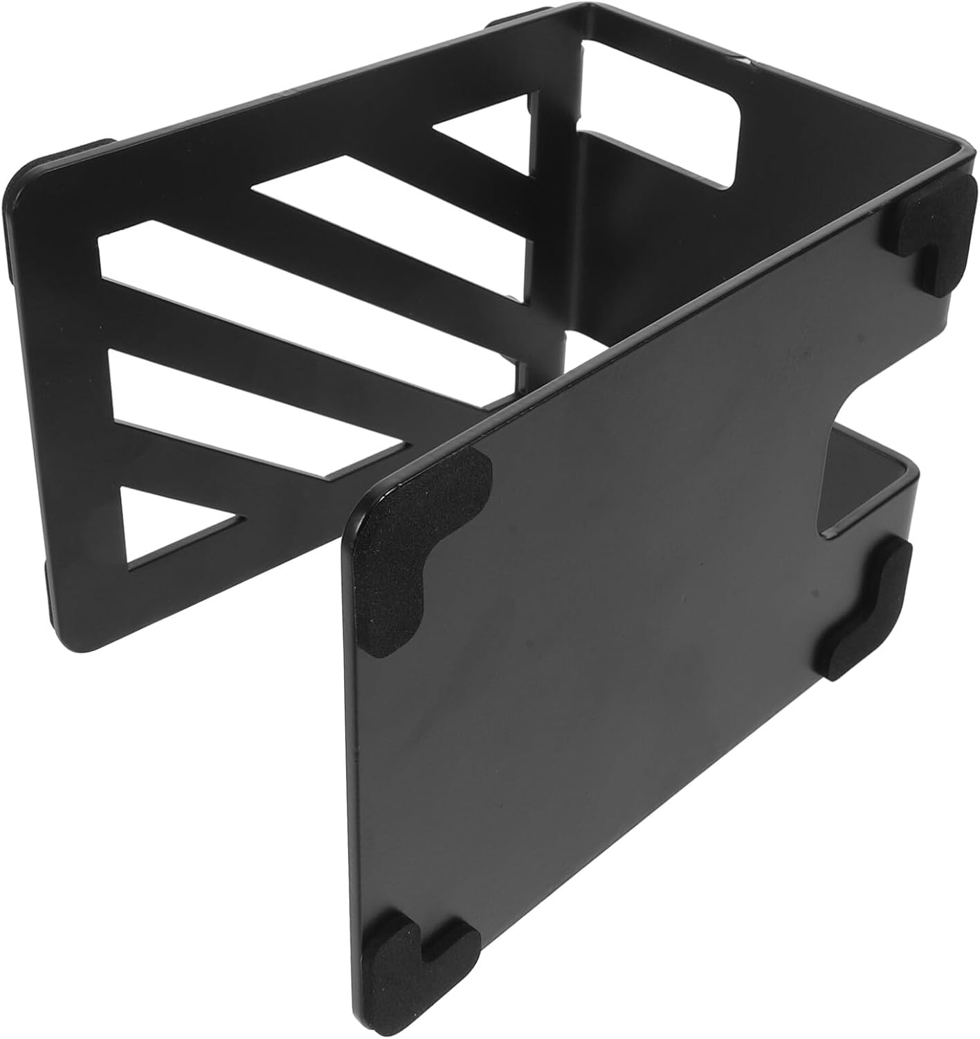 Metal Speaker Stand Desktop Mount with Silicone Shock Absorber Edge, 18.5x13x14cm PC and Bookshelf Speaker Holder for Studio and Gaming Use