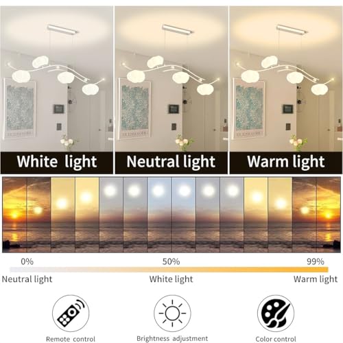 FWX Wisząca lampa LED 4 światła biała liniowa ściemnialna długa nowoczesna lampa wisząca z mlecznym kloszem lampa wisząca sufitowa w stylu mid century liniowy żyrandol do stołu jadalnego wyspa kuchenn