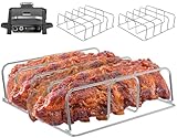 WEBROIL 2-Pack Rib Rack for Ninja Woodfire OG751/OG700 Series, Roasting Turkey Rack for Ninja OG701 Woodfire Electric Grills 7 in 1 Ninja Woodfire Outdoor Grill Accessories 4 Full Racks Holder of Ribs