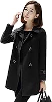 IDEALSANXUN Women's Double Breasted Wool Blend Peacoat Trench Coat for Fall Winter - Classic Fit XS-XXL