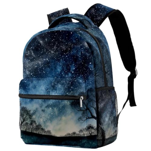 Mochila escolar de galaxia con compartimento para bolsa para laptop y libros