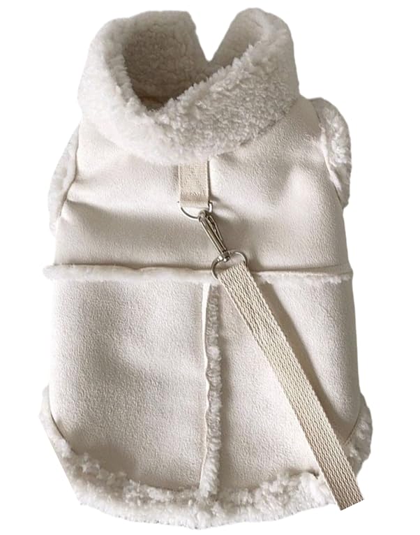 Manteau en polaire uni blanc pour chien de taille M