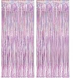 Noaxylic 2 Pièces 2 Pièces Rideau Brillant Métallique, Scintillants Rideaux à Franges, Rid...