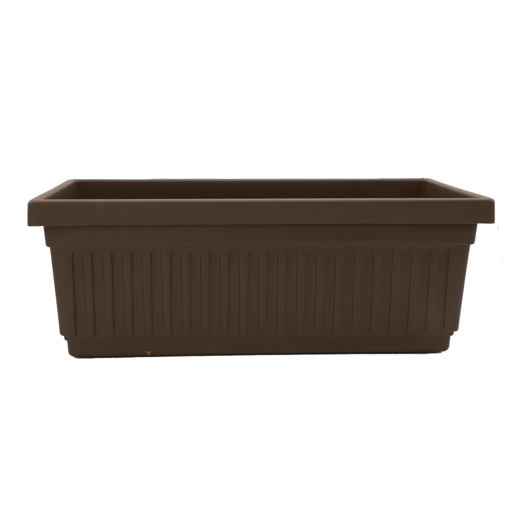 The HC Companies Venetian Window Planter Box w/Drain Plug - Long Planter Box for Windowsills, Balconies &amp; More - Plastic Rectangular Outdoor Planters for Herbs &amp; Flowers (18" Chocolate, Pack of 1)