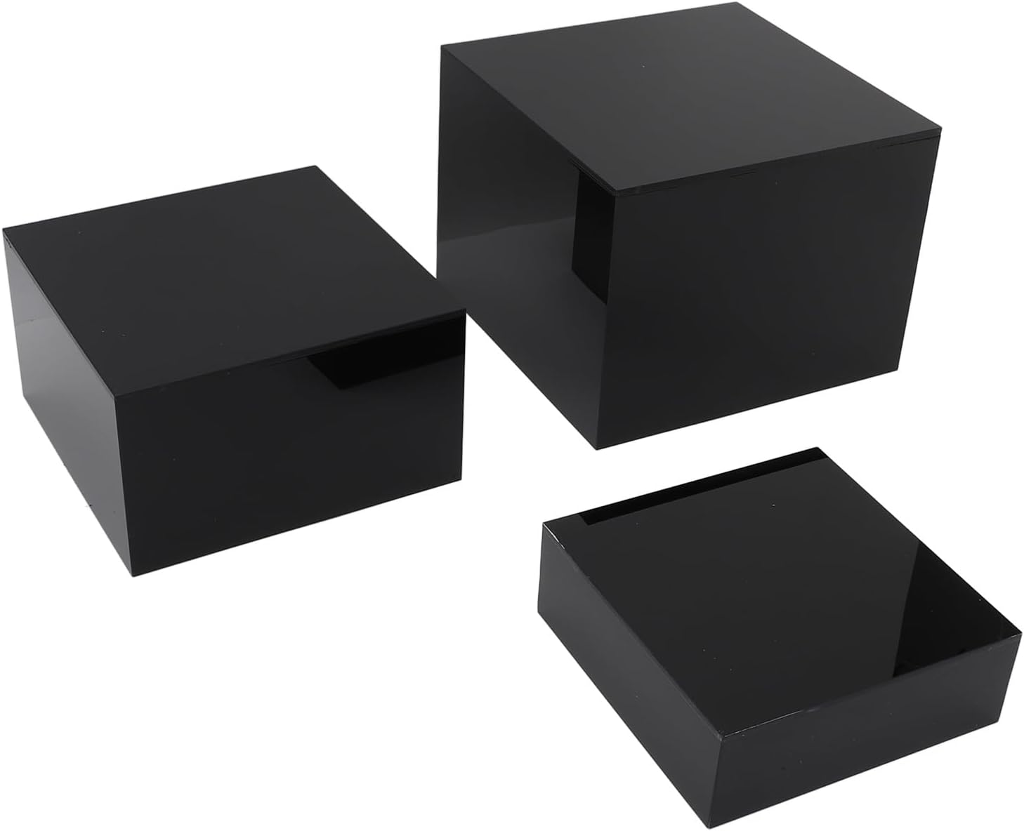 Acrylic Risers Display Stands, 3Pcs Food Display Risers For Party Table For Catering Dessert, Jewelry Collectibles Party (black)