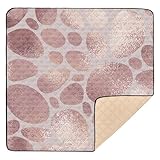 Tapete para gimnasio y actividades de espuma suave con patrón abstracto de color oro rosa, para interiores y exteriores, acogedora, transpirable, para tiempo de barriga y gatear para bebés y niños