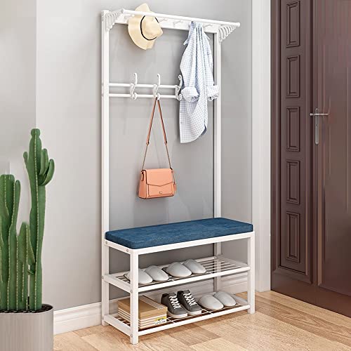 Tringle à vêtements meuble d'appoint industriel avec étagère à chaussures - 3