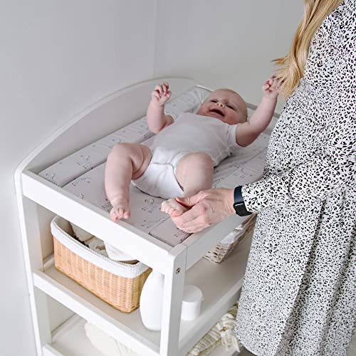 Red Kite Changing Mat Tree Tops. Unisex Baby Changing Mat (74 x 48 x 3.5cm) with Animal Pattern Design and Raised Padded Edges (White/Grey Zebra Design) - 6