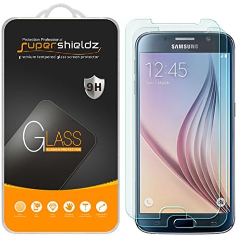 2 Pack Supershieldz Tempered Glass Screen Protector for Samsung Galaxy S6 Cover