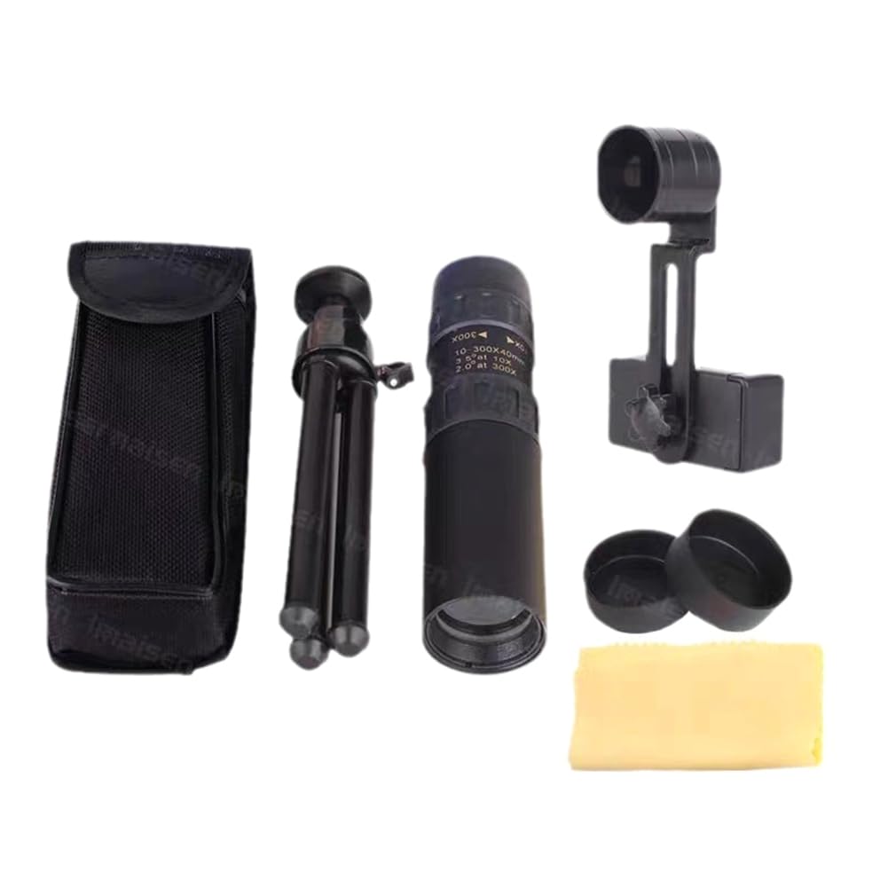 GOSER Zoom 10-300 X HD Binocolo Potente Portatile A Lungo Raggio Cannocchiale Professionale Telescopio Monoculare Visione Notturna Bassa Nero