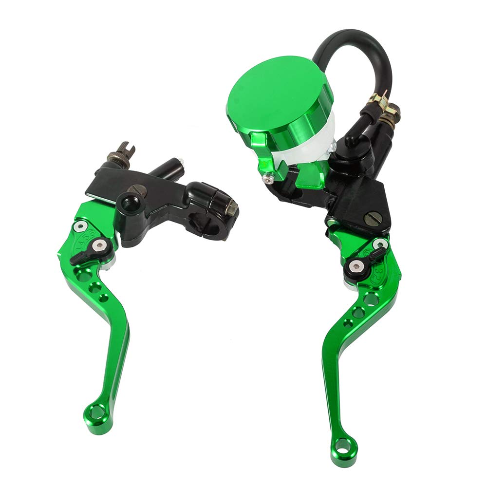 Eamrfvqt Green Brake Clutch Levers, Aluminum Hydraulic Brake Clutch Lever Set