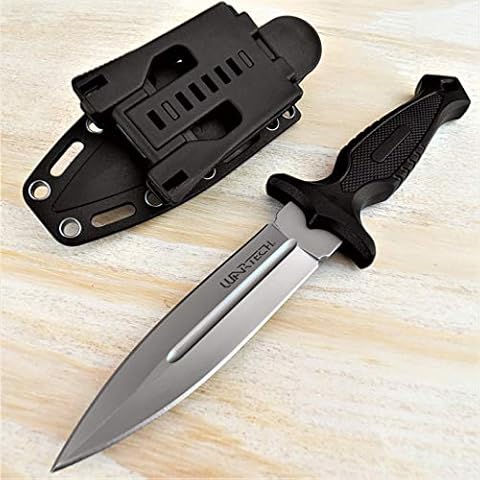 Hunting Knife Tactical Knife Survival Knife 9" Fixed Blade Knife w/ Molle Compatible Pressure Retention Sheath Camping Accessories Survival Kit Survival Gear Tactical Gear 79897 (Titanium Gray) Cover