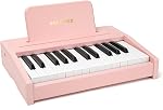 Kids Piano Keyboard, Digital Piano for Kids, Music Educational Instrument Toy, Wood Piano for Toddlers Girls Boys (Walnut, 37 Keys)