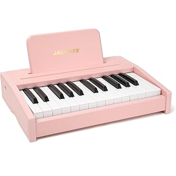 Children's Piano Keyboard Digital Piano for Children Music Educational Instrument Toy Wooden Piano for Toddlers Girls Boys Pink 25 Keys