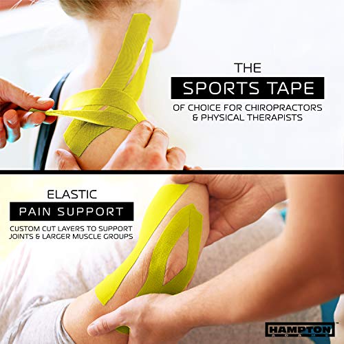 Image of Hampton Adams | As Seen on Shark Tank | Original Kinesiology Tape | 135ft Uncut Bulk Roll | Supports & Protects Muscle Wrist Knee Shoulder Back Plantar Fasciitis | Waterproof Hypoallergenic (Yellow)